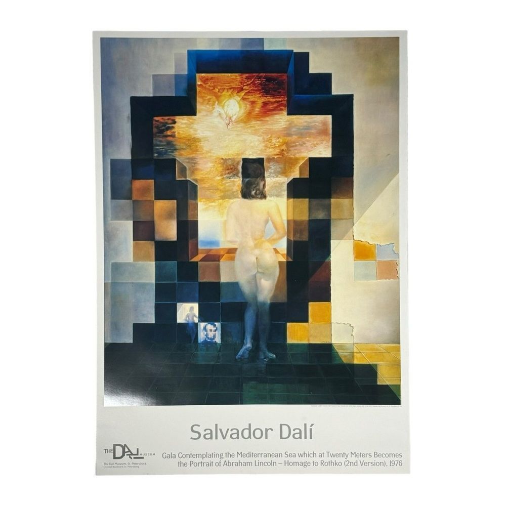 Salvador Dali "Lincoln in Dalivision" Official Dali Museum Poster Print 25x38